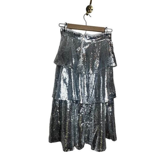 FRNCH Paris Evaleen Sequin Tiered Midi Skirt Sz. S - Picture 6 of 8